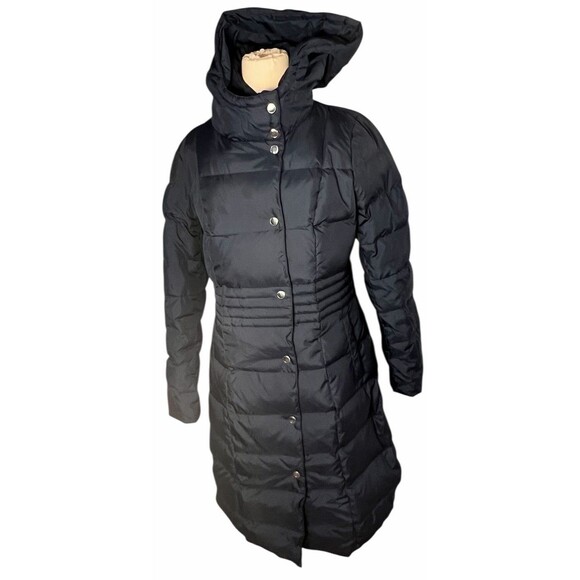 COLE HAAN LONG DOWN COAT JACKET WOMENS SMALL PETITE NAVY PARKA LONG JACKET - Picture 4 of 14